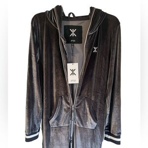 Velour Jumpsuit, ONEPIECE, Grey, size XS